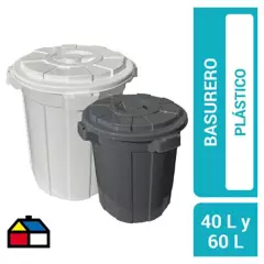 JENNY HOME - Pack 2 basureros plásticos redondos 40 y 65 lt
