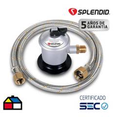 SPLENDID - Kit regulador de gas + flexible 3/8" x 1/2"