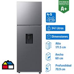 SAMSUNG - Refrigerador Top Freezer No Frost 341 Litros Inox RT35CG5540S9ZS