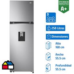 LG - Refrigerador no frost top freezer 258 lt