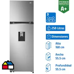 LG - Refrigerador Top Freezer No Frost 262 Litros Platinum Silver VT27WPP