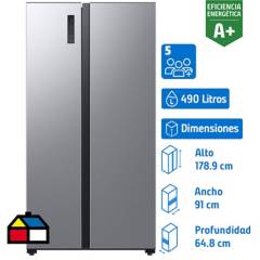 SAMSUNG - Refrigerador Side by Side No Frost 490 Litros Silver RS52B3000M9/ZS