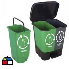HOMECLAF - Basurero de reciclaje 20 litros vidrio y otros desechos
