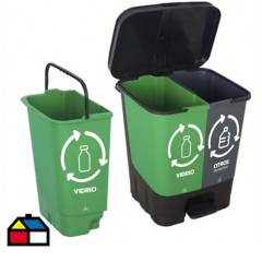 HOMECLAF - Basurero de reciclaje 40 litros vidrio y otros desechos