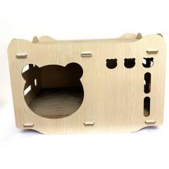 GARTEN CHILE - Casa de madera para gatos con rascador 45x29x28 cm
