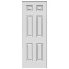 HOLZTEK - Puerta de Acero 95X210 cm con 6 paneles blanca