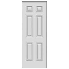 HOLZTEK - Puerta de Acero 95X200 cm con 6 paneles blanca
