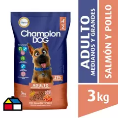 CHAMPION DOG - Alimento seco para Perro Adulto Salmon Pollo 3 kg