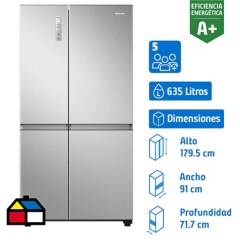 HISENSE - Refrigerador Side by Side No Frost 635 Litros Silver RS820NV