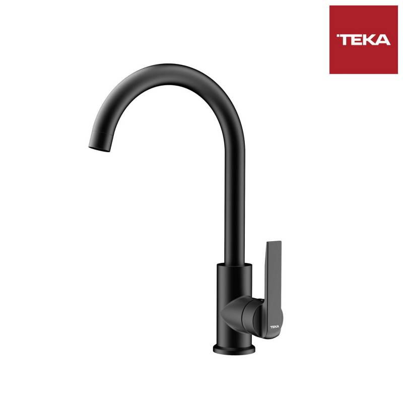 TEKA - Grifo cocina, full color negro, Incluye flexibles de 1/2'', giro 360°