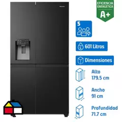 HISENSE - Refrigerador Side by Side No Frost 601 Litros Negro RS781BV