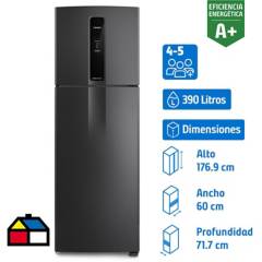 FENSA - Refrigerador Top Freezer No Frost 390 Litros Negro IF43B