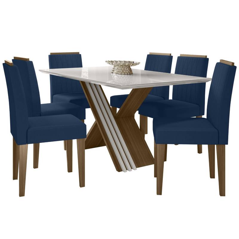 JDO&DESIGN - Juego de comedor Any 6 sillas azul