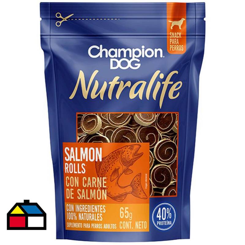 CHAMPION DOG - Snack nutralife rolls de salmón 65 g