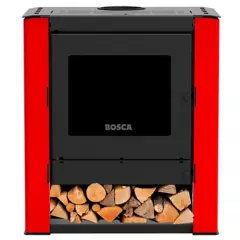 BOSCA - Calefactor Bosca a Leña Gold 500 Rojo Black Vision CERT.
