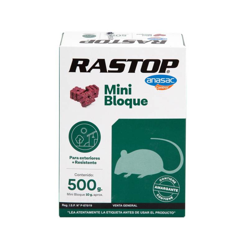 ANASAC - Raticida en Mini Bloques Rastop 500 gr
