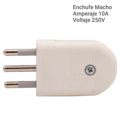 Enchufe Macho Volante Color Gris 2P+T 10A 250V - Diartek  Diartek -  Materiales Eléctricos y Soluciones Tecnológicas