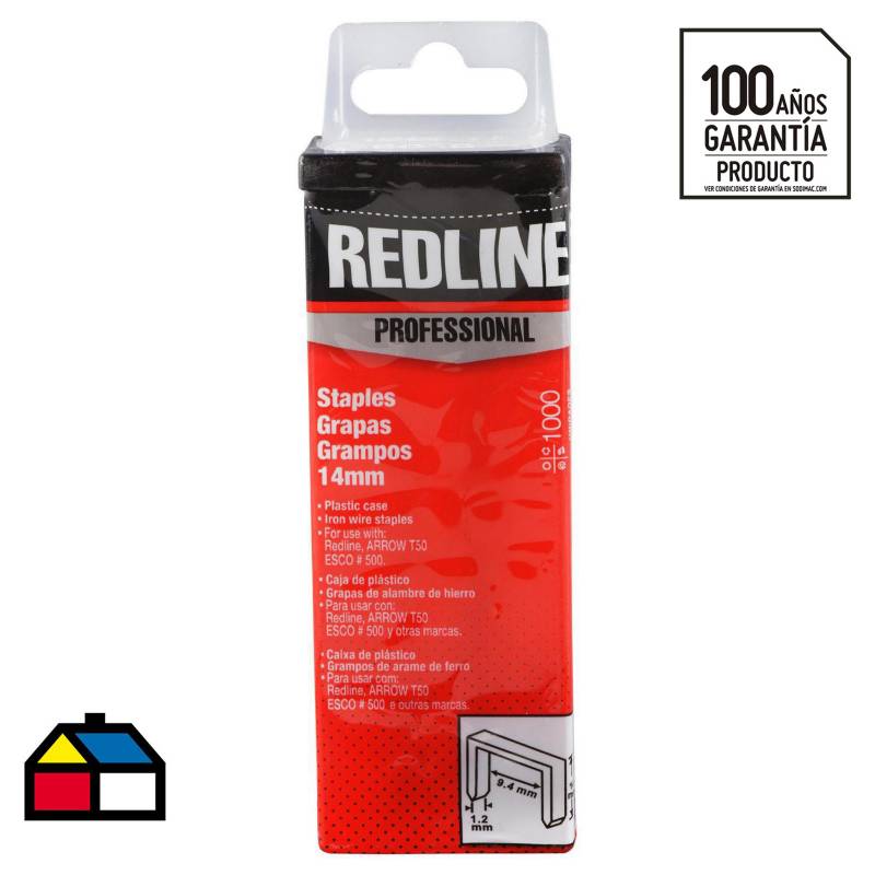 REDLINE - Grapa 14 mm 1000 unidades