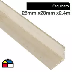 SIN MARCA - Esquinero pino Finger 28x28 mm x 2.40 m