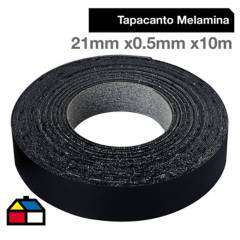 CORBETTA - Tapacanto melamina Negro encolado 21x0,5 mm 10 m