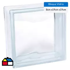 HOLZTEK - Bloque vidrio incoloro 19x19x8cm New Wave