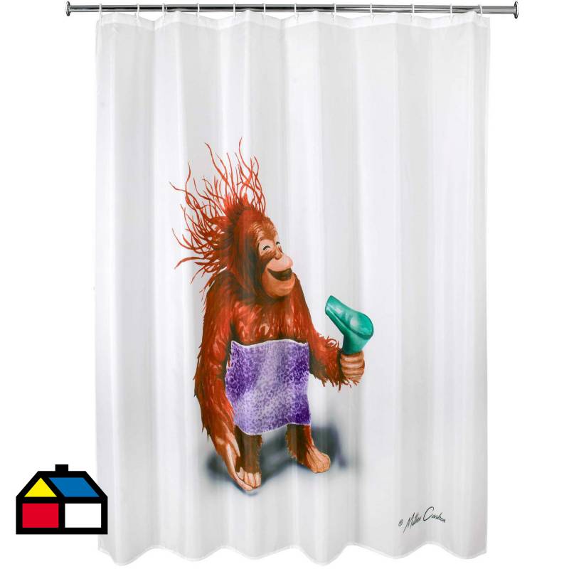 JUST HOME COLLECTION - Cortina de baño Monkey 178x180 cm