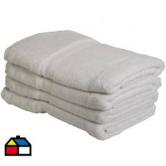 JUST HOME COLLECTION - Set 4 toallas 506 gramos 68x137 cm blanca