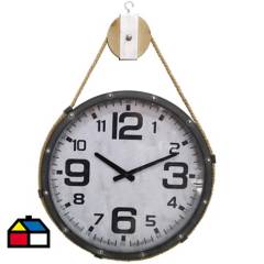 JUST HOME COLLECTION - Reloj big number c/c 42x60 cm negro