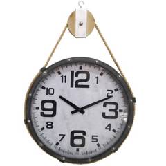 JUST HOME COLLECTION - Reloj big number c/c 42x60 cm negro