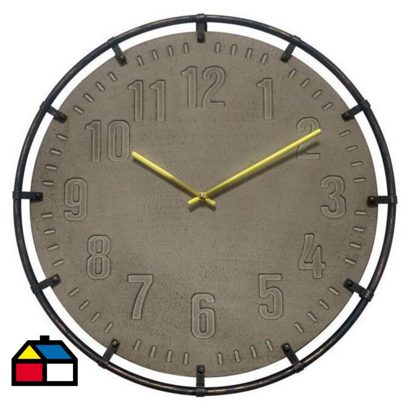 JUST HOME COLLECTION - Reloj muro 50 cm gris/dorado