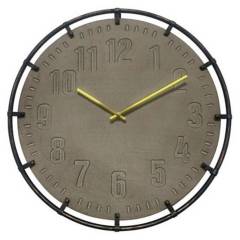 JUST HOME COLLECTION - Reloj muro 50 cm gris/dorado.