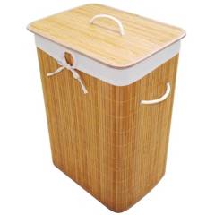 JUST HOME COLLECTION - Cesto de ropa rectangular bambú natural
