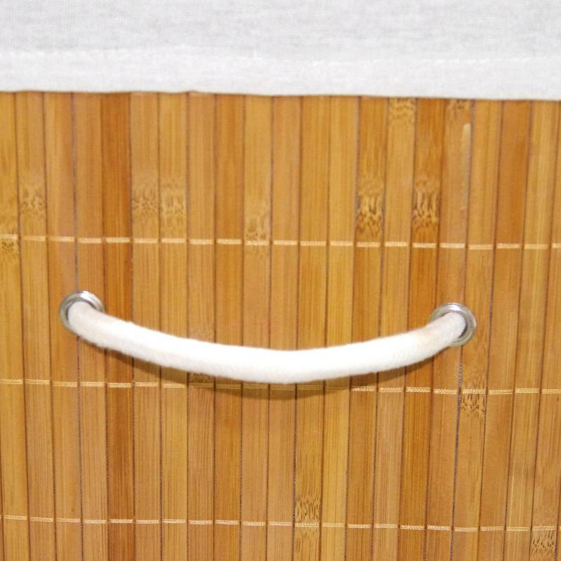 Cesto de ropa rectangular bambú natural