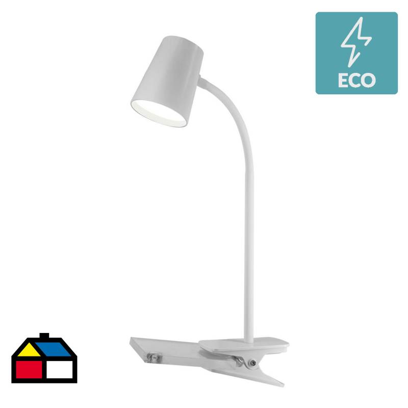JUST HOME COLLECTION - Lámpara de escritorio led pinza blanca