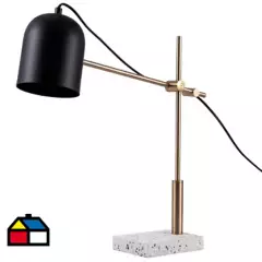 JUST HOME COLLECTION - Lámpara de escritorio 1 luz E27 negra/blanca