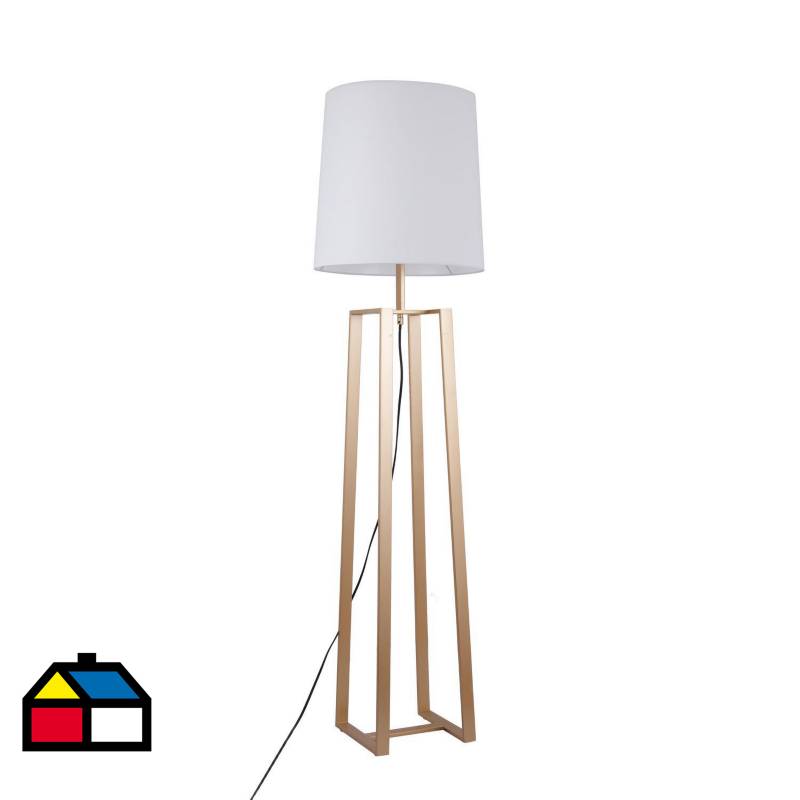 JUST HOME COLLECTION - Lámpara de pie 1 luz E27 blanca/dorada