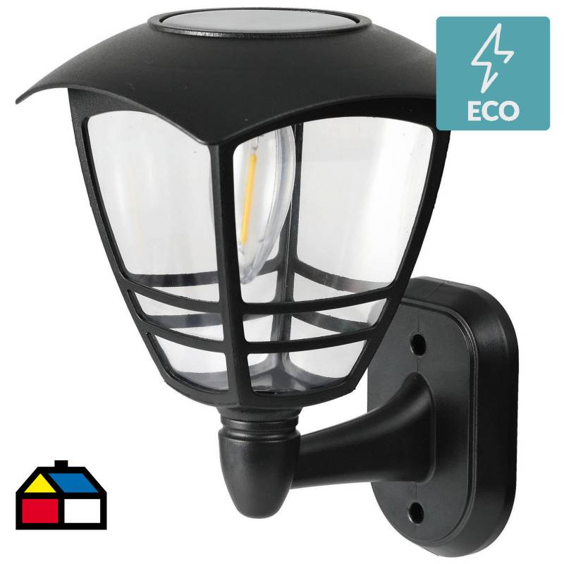 JUST HOME COLLECTION - Farol pared solar. Negro