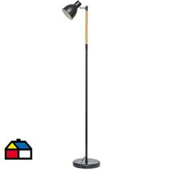 JUST HOME COLLECTION - Lámpara de pie 1 luz E27 negro/natural