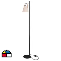 JUST HOME COLLECTION - Lámpara de pie 1 luz E27 negro/blanca
