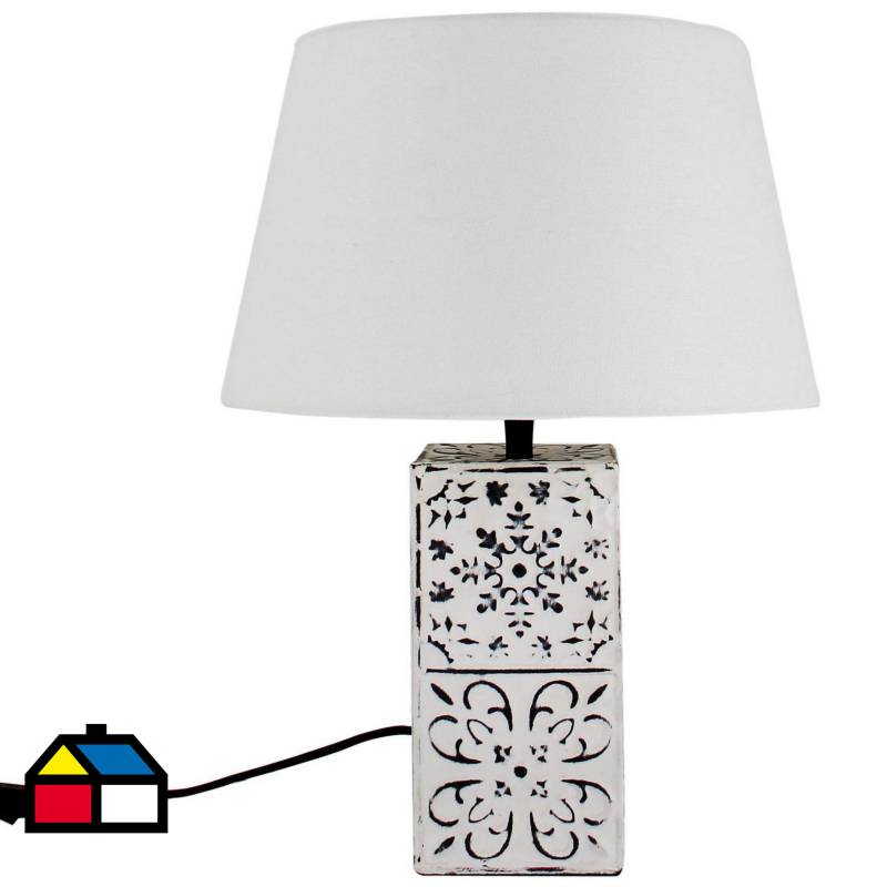 JUST HOME COLLECTION - Lámpara de mesa 1 luz E27 blanca