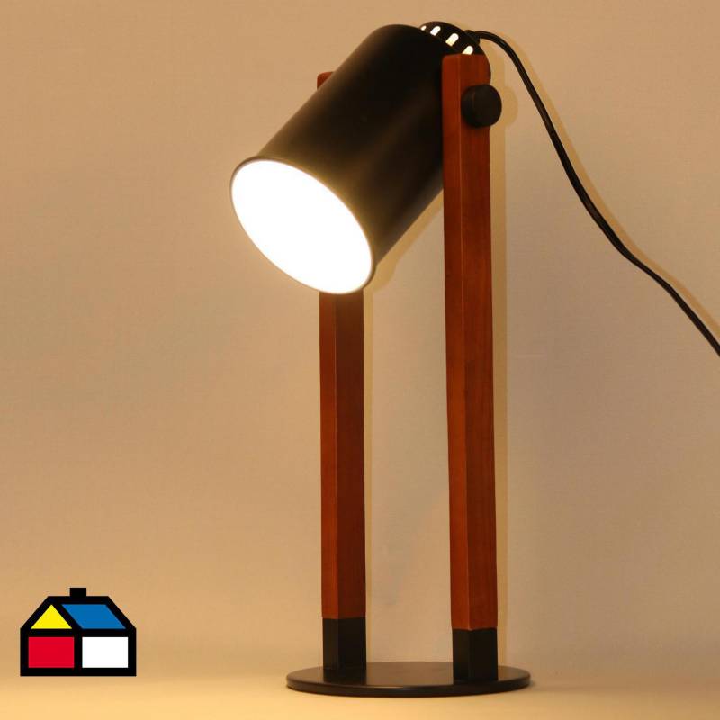 JUST HOME COLLECTION - Lámpara de escritorio 1 luz E27 negro