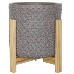 JUST HOME COLLECTION - Maceta con base taupe 29x30 cm