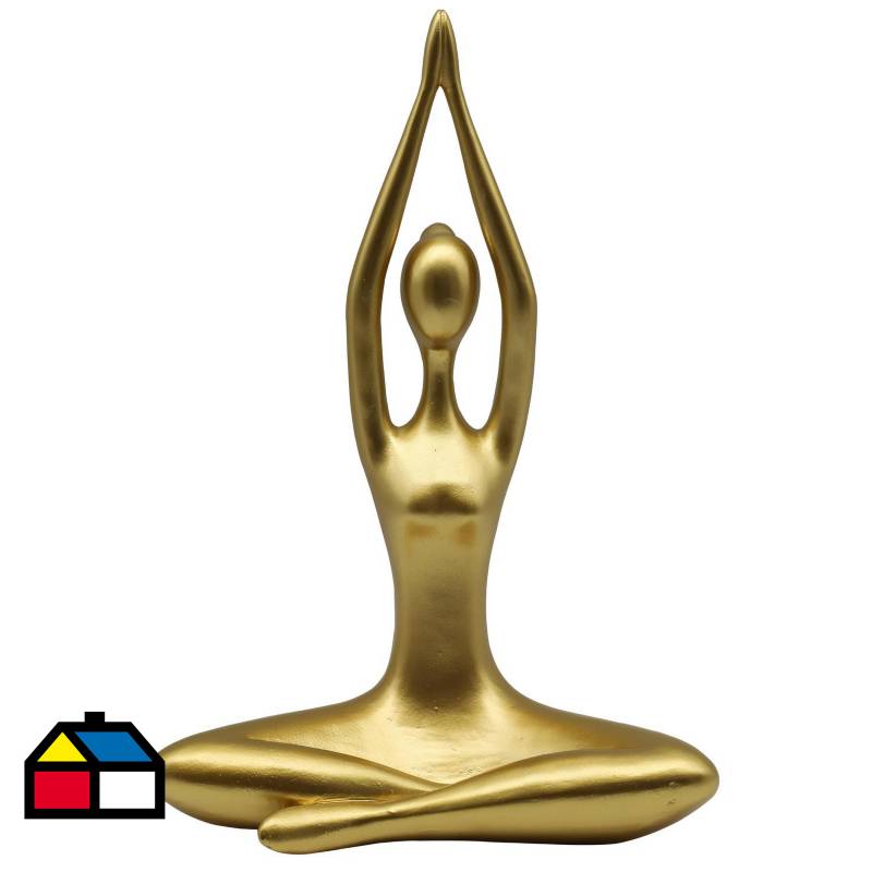 JUST HOME COLLECTION - Figura yoga manos arriba dorada 33,5 cm