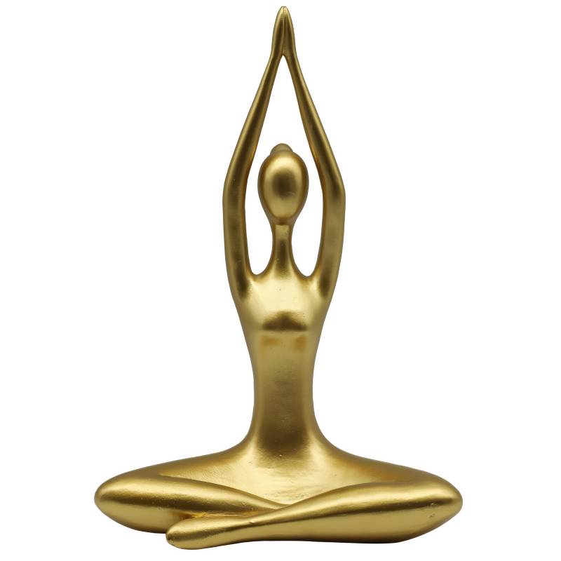 JUST HOME COLLECTION - Figura yoga manos arriba dorada 33,5 cm