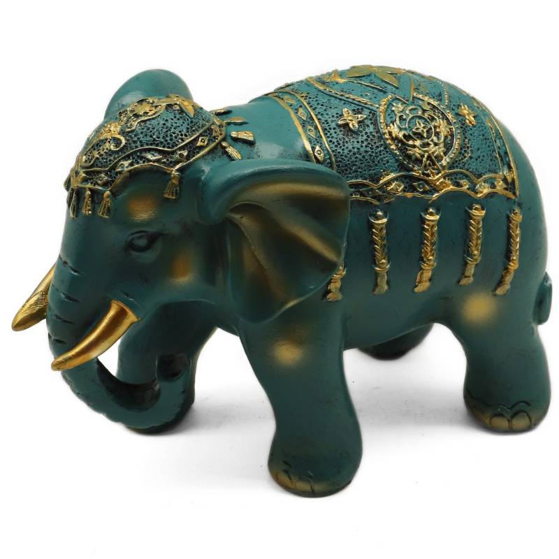 JUST HOME COLLECTION - Figura elefante verde 21x14 cm