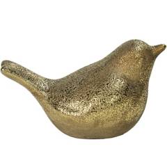 HOMY - Pájaro antiguo dorado 11x21x12 cm