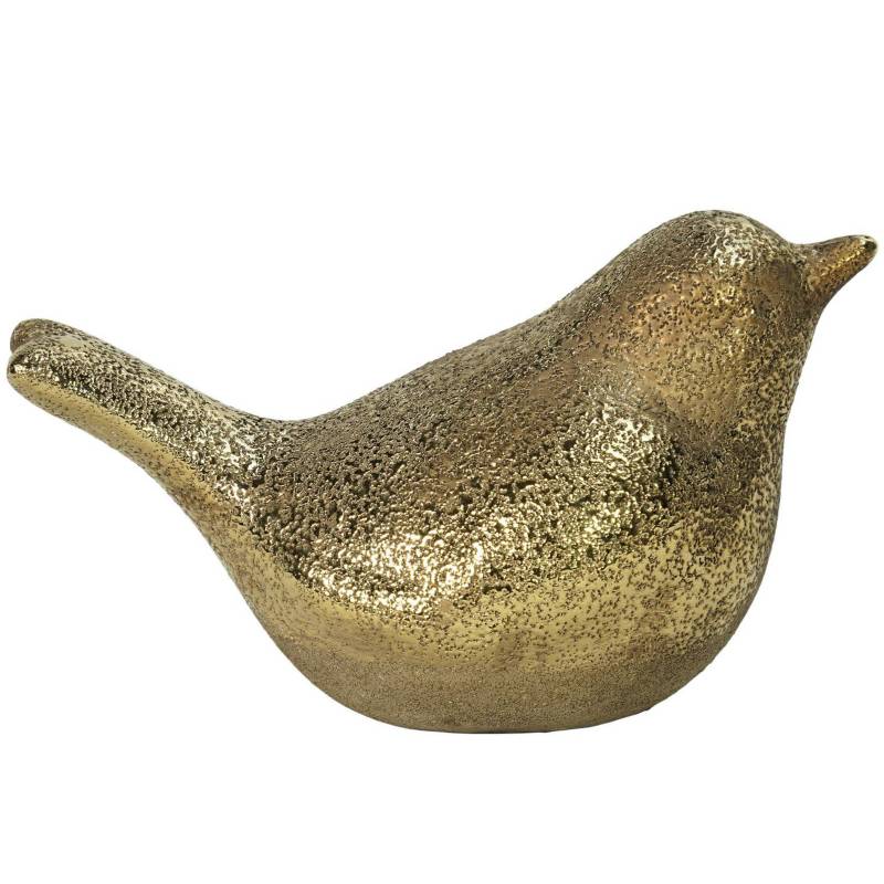 HOMY - Pájaro antiguo dorado 8x15x9 cm