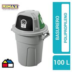 RIMAX - Basurero 100 l negro - blanco- verde