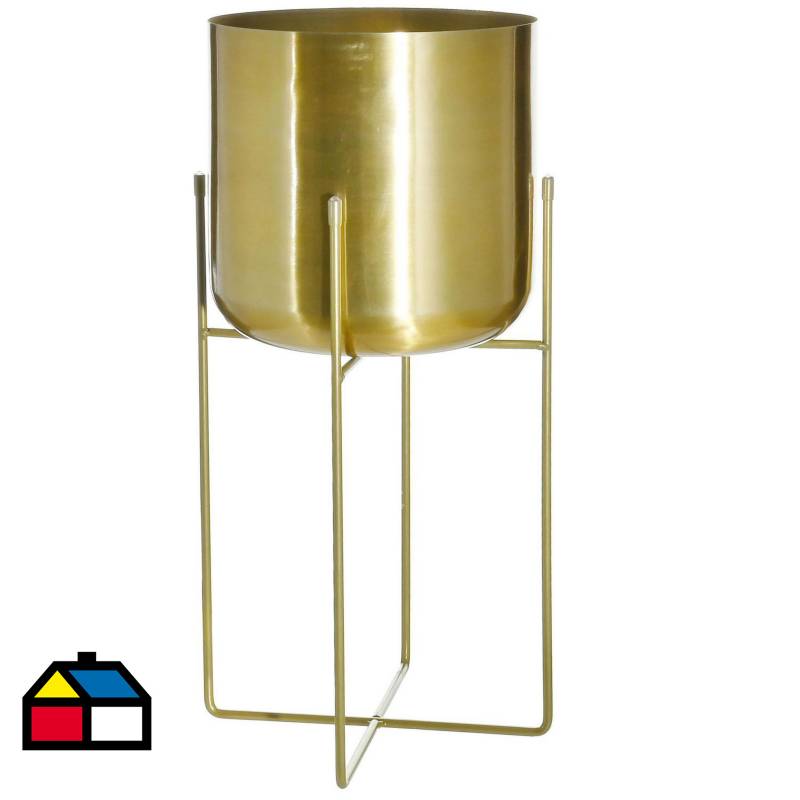 JUST HOME COLLECTION - Macetero metal con pata 22x45 cm dorado