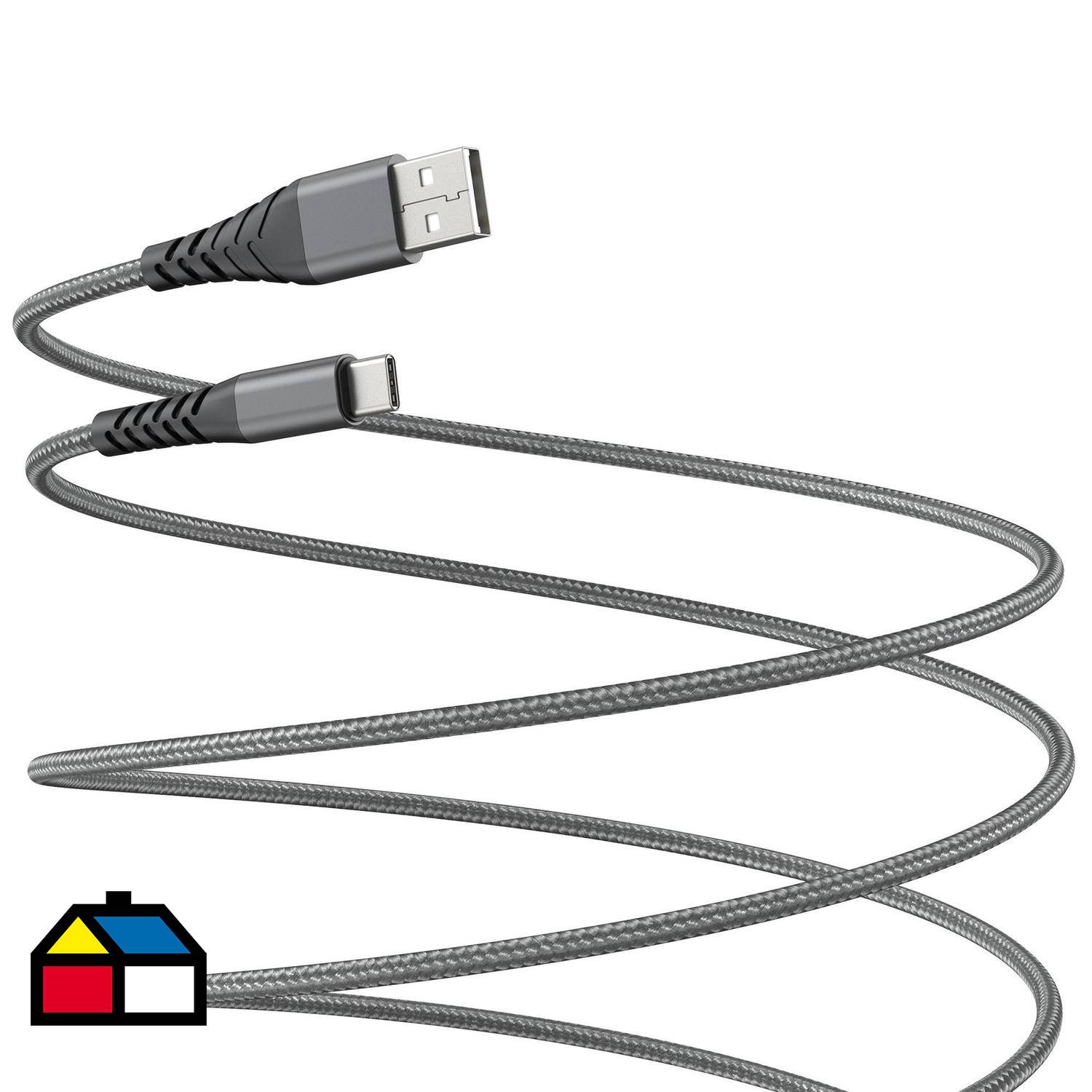 Cable USB a tipo-C 3 metros grafito